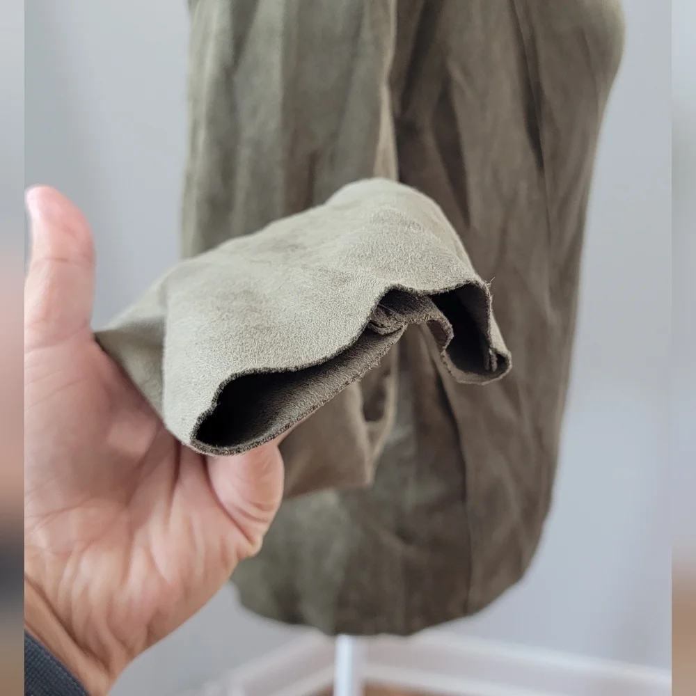 KORI America suede Moto Jacket Olive size Small